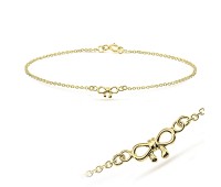 Adorable Bow Gold Plated Silver Anklet ANK-197-GP